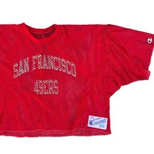 Vintage Champion San Francisco 49ers NFL Team Mesh Practice Jersey XL Rice 90s